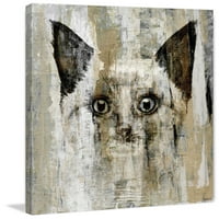 Barna szemű macska festés nyomtatás csomagolt vászonra