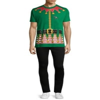 Elfie Suit Holiday férfi és nagy férfi grafikus póló