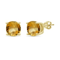 JewelersClub 2. Carat T.G.W. Citrin 14K arany az ezüst csap fülbevalók felett