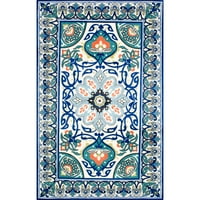 nuLOOM Leda virágos akcentus szőnyeg, 2' 3', Kék