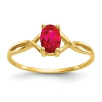 Primal Gold Karat sárga arany rubin születési gyűrű