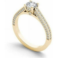 1- Carat T.W. Diamond Classic Vintage 14KT sárga arany eljegyzési gyűrű