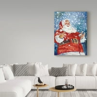 Védjegy képzőművészet 'Jolly Santa' vászon művészet Hal Frenck