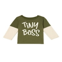 Garanimals Baby Boys Tiny Boss Hosszú ujjú póló, méretek 0 3m-24m