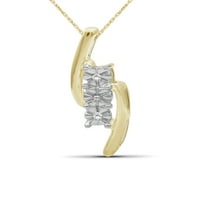 JewelersClub fehér gyémánt akcentus 14K arany az ezüst medál felett