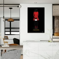 V Divat Piros megjelenés keret nélküli szabadon lebegő fordított nyomtatott Edzett üveg fal Art