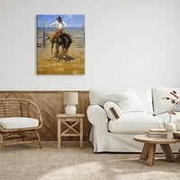 Lovas Rodeo Ló Jockey Állatok & Rovarok Festmény Galéria Csomagolva Vászon Nyomtatás Wall Art