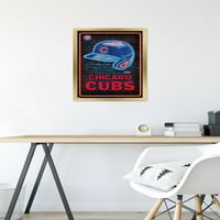 Chicago Cubs - Neon sisak fali poszter, 14.725 22.375 keretes