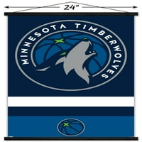 Minnesota Timberwolves - Logo fali poszter fa mágneses kerettel, 22.375 34