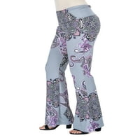 Comfort ruházat női lila nyomtatás elasztikus összecsukható nadrág