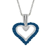 JewelersClub kék gyémánt akcentus ezüst szív medál, 18