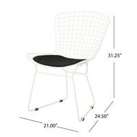 Sutton kültéri vas székek párnákkal, 2-es készlet, Fehér, fekete
