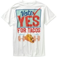 Szavazz igennel a Tacos férfi grafikus pólóra