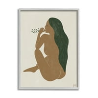 A Stupell Indprides meztelen nő puha ülő póz ívelt test, 20, Birch & Ink tervezése