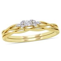 Carat T.W. Gyémánt 10KT sárga arany menyasszonyi készlet
