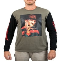 Férfi és nagy férfiak The Rémálom az Elm utcán Freddy Krueger hosszú ujjú grafikus póló és Beanie szett
