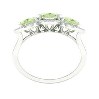 Imperial drágakő 10K fehérarany ovális vágás zöld ametiszt ct tw gyémánt három kő halo női gyűrű