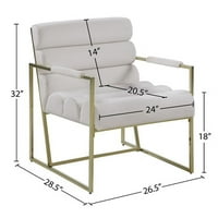 Meridian bútor Zayne krém bársony akcentussal szék arany vas kerettel
