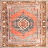 Nuloom Tena törzsi terület szőnyeg, 6 ', narancs