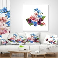 Designart Vintage virágos akvarell - Virágos dobás párna - 12x20