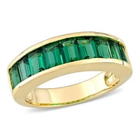A Miabella nők által létrehozott smaragd sárga arany flash bevont ezüst félig állandó évforduló gyűrű