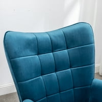 Leiria Kortárs selymes bársony csomózott akcentus szék Oszmán, Kék
