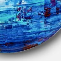 Designart 'Kék találkozik narancssárga Absztrakt' Modern kör fém fal művészet-lemez 23