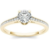 Carat T.W. Gyémánt klasszikus eljegyzési gyűrű 14 kt sárga aranyban