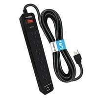 Digitális energia ENR1-6-kimeneti túlfeszültség-védő Tápcsík USB porttal és 15 lábas kábellel