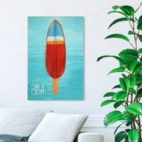 Wynwood Studio Hautical és Coastal Wall Art vászon nyomatok 'Surf n' Cream 'tengeri sport - Kék, piros