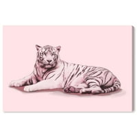 Wynwood Studio Divat és Glam vászon Art Print 'Royal Feline Pink' macskafélék-Rózsaszín, Barna