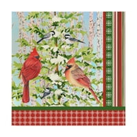 Védjegy Szépművészeti „Karácsonyi Birds 2” vászon művészete: Jean Plout