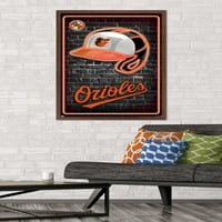 Baltimore Orioles - Neon sisak fali poszter, 22.375 34 keretes