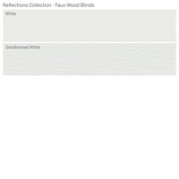 Egyéni reflexiós kollekció, 2 vezeték nélküli fau fa redőnyök, homokfúvott fehér, 1 8 szélesség 48 hosszúság