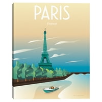 Mesterképes művészeti galéria Párizsi városok vászon Art Print, 22 28