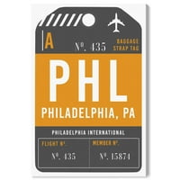 A Runway Avenue városok és a Skylines Wall Art vászon nyomtatványok 'Philadelphia poggyász címkéje' Egyesült Államok városok