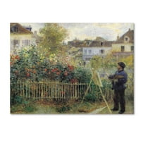 Monet Painting Garden 'vászon művészete: Pierre-Auguste Renior