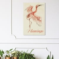 Wynwood Studio Animals Wall Art vászon nyomtatványok 'Flamingo' madarak - rózsaszín, barna