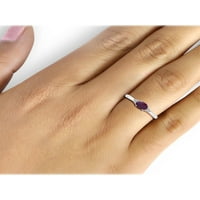 JewelersClub Ruby Ring Birthstone Jewelry - 0. Karát rubin 0. Ezüst gyűrűs ékszerek fehér gyémánt akcentussal - drágakő gyűrűk