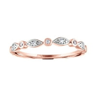 14 kt rózsa aranyozott valódi gyémánt akcentusra rakható gyűrű