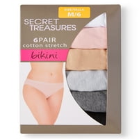 Titkos kincsek női pamut nyújtási bikini bugyi, 6 csomag