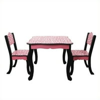 A Teamson Kids asztali és székkészletek fekete és rózsaszín leopárdban