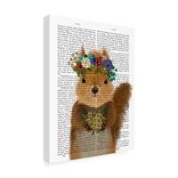 Fab Funky 'Squirrel Bohemian Book Print' Canvas Art