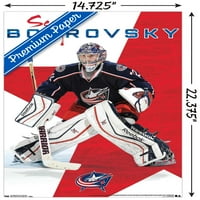 Trends International NHL Columbus Blue Jackets - Szergej Bobrovsky Wall poszter 14.725 22.375 Premium poszter és Mount Bundle